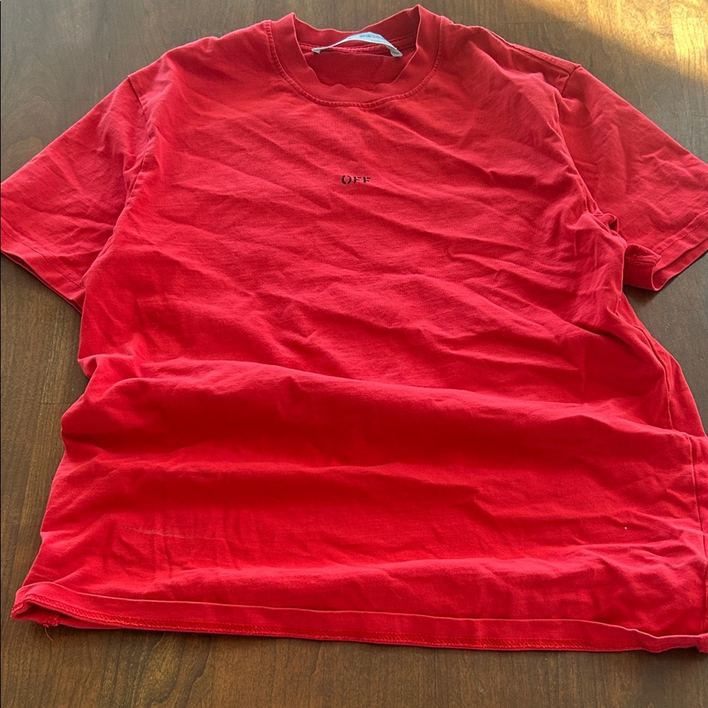 Off-White Red Short Sleeve Tee